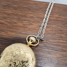 Estee Lauder Gold Tone Compact Pendant