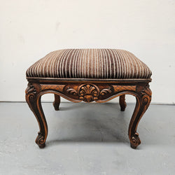 French Oak Louis XV Style Upholstered Footstooli | Antique & Vintage | Moonee Ponds Antiques | Australia Wide Delivery