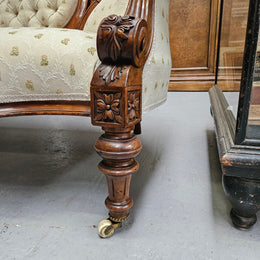 Victorian Walnut Double Ended Chaise Lounge