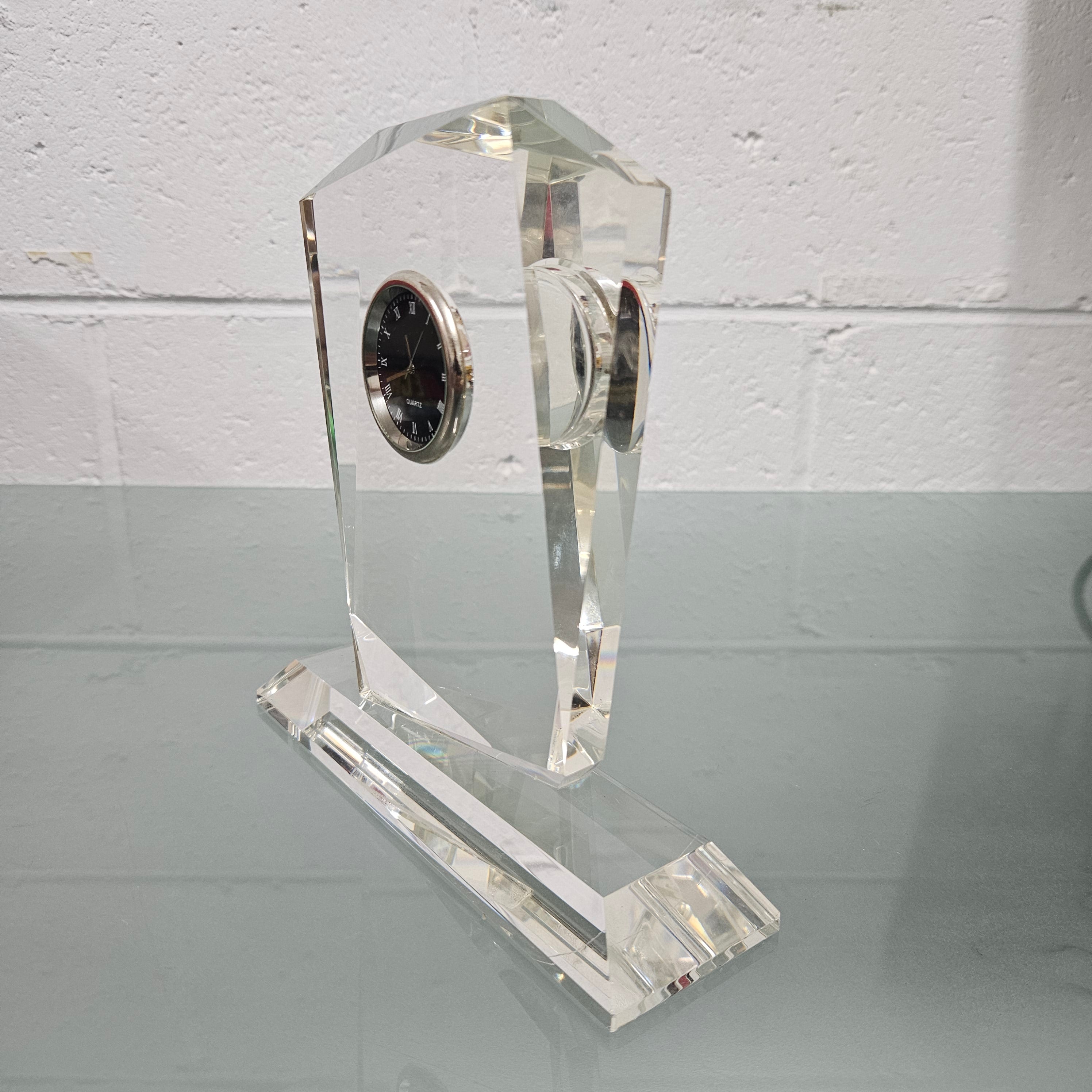 Orrefors Style Crystal Clock | Antique & Vintage | Moonee Ponds Antiques | Australia Wide