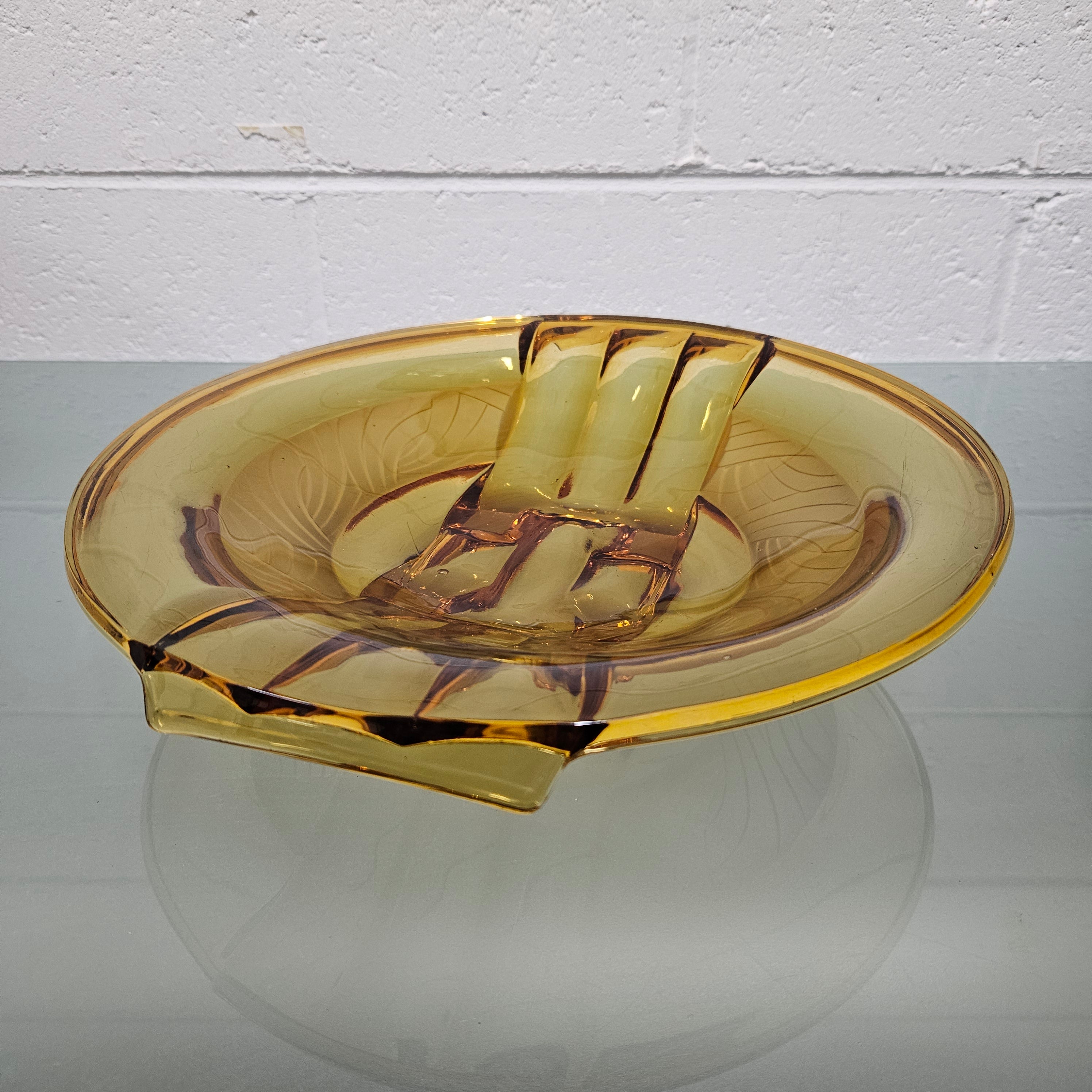 Art Deco Amber Glass Float Bowl | Antique & Vintage | Moonee Ponds Antiques | Australia Wide Delivery