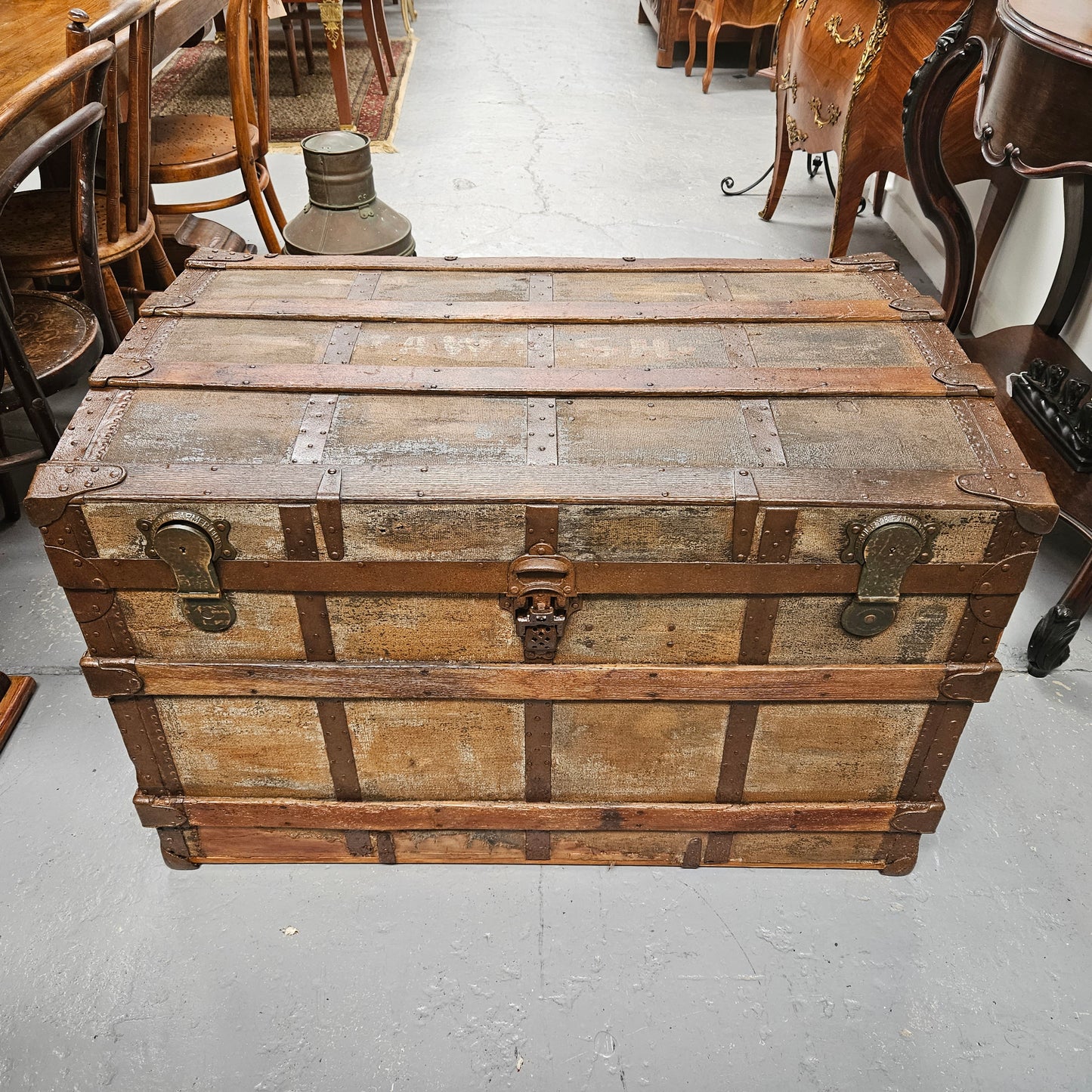 Impressive Antique Saratoga Trunk