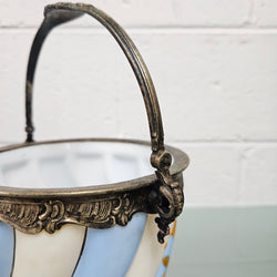 Antique Victorian Milk Glass Hand Painted Bucket | Antique & Vintage | Moonee Ponds Antiques | Australia Wide Delivery
