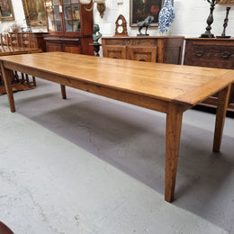 Vintage Reclaimed French Oak Three Plank Farmhouse Table
