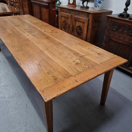 Vintage Reclaimed French Oak Three Plank Farmhouse Table