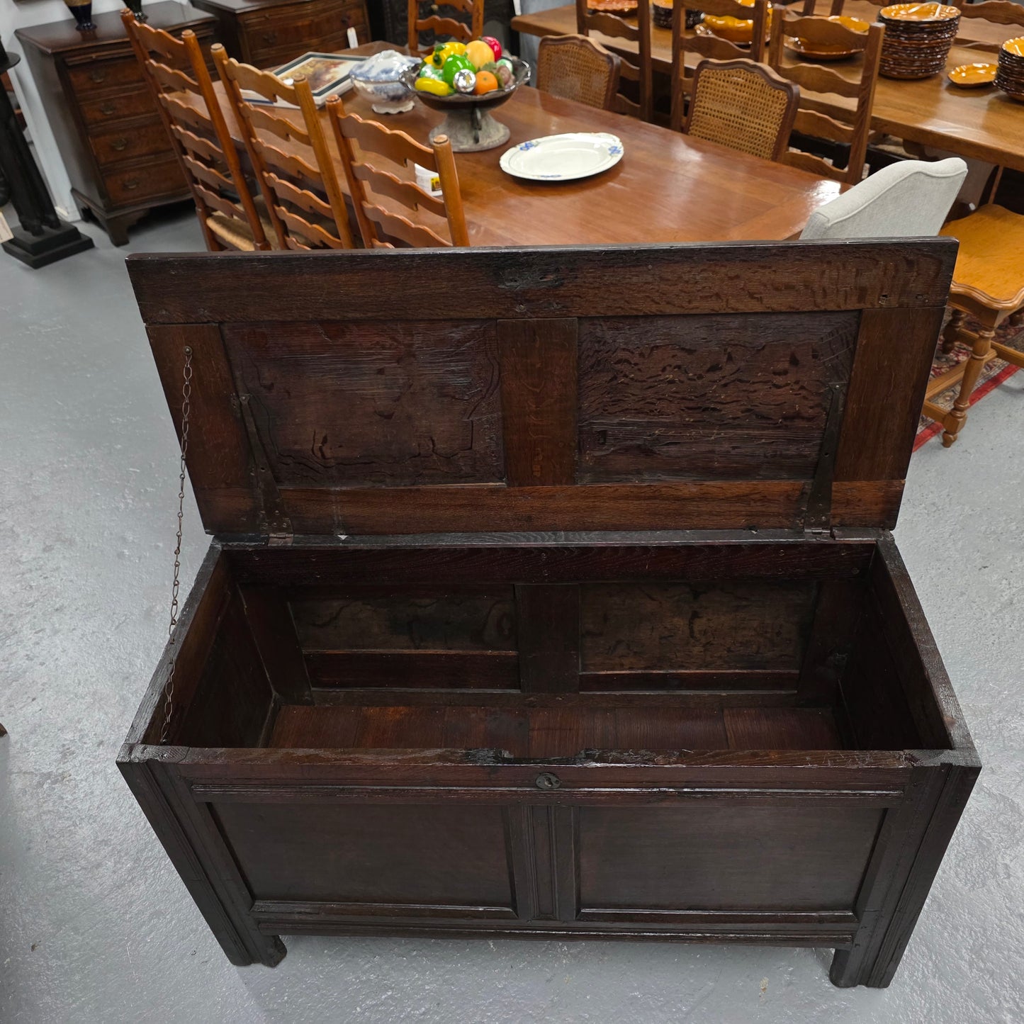 French Oak Blanket Chest Early 19th Century