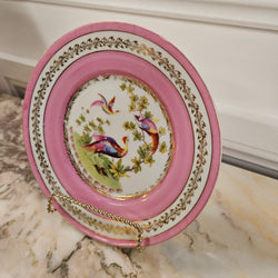 Antique Porcelain Pink/Gilt Plate | Antique & Vintage | Moonee Ponds Antiques | Australia Wide Delivery