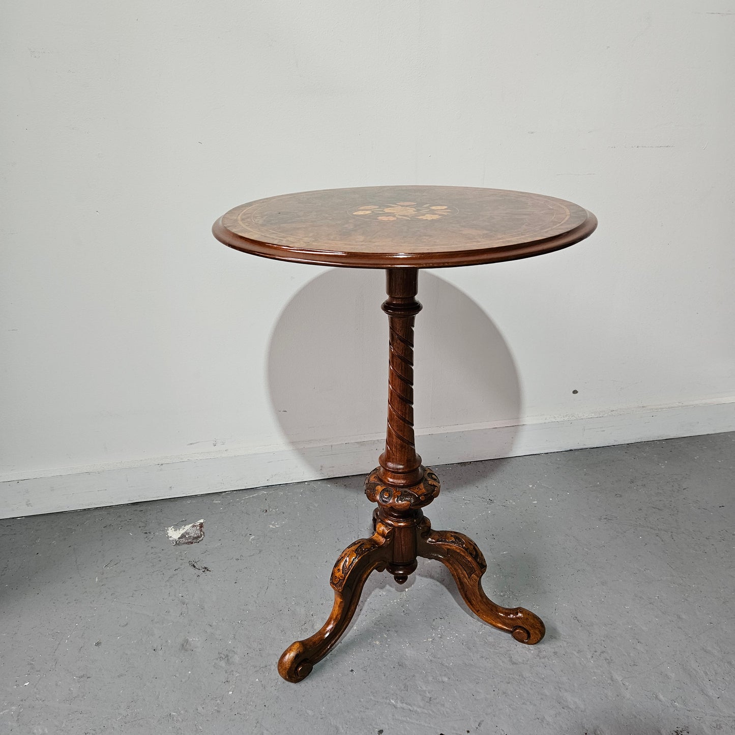 Victorian Floral Inlaid Occasional Table