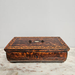 French Mulberry (Burl Ash) Trinket Box with Key