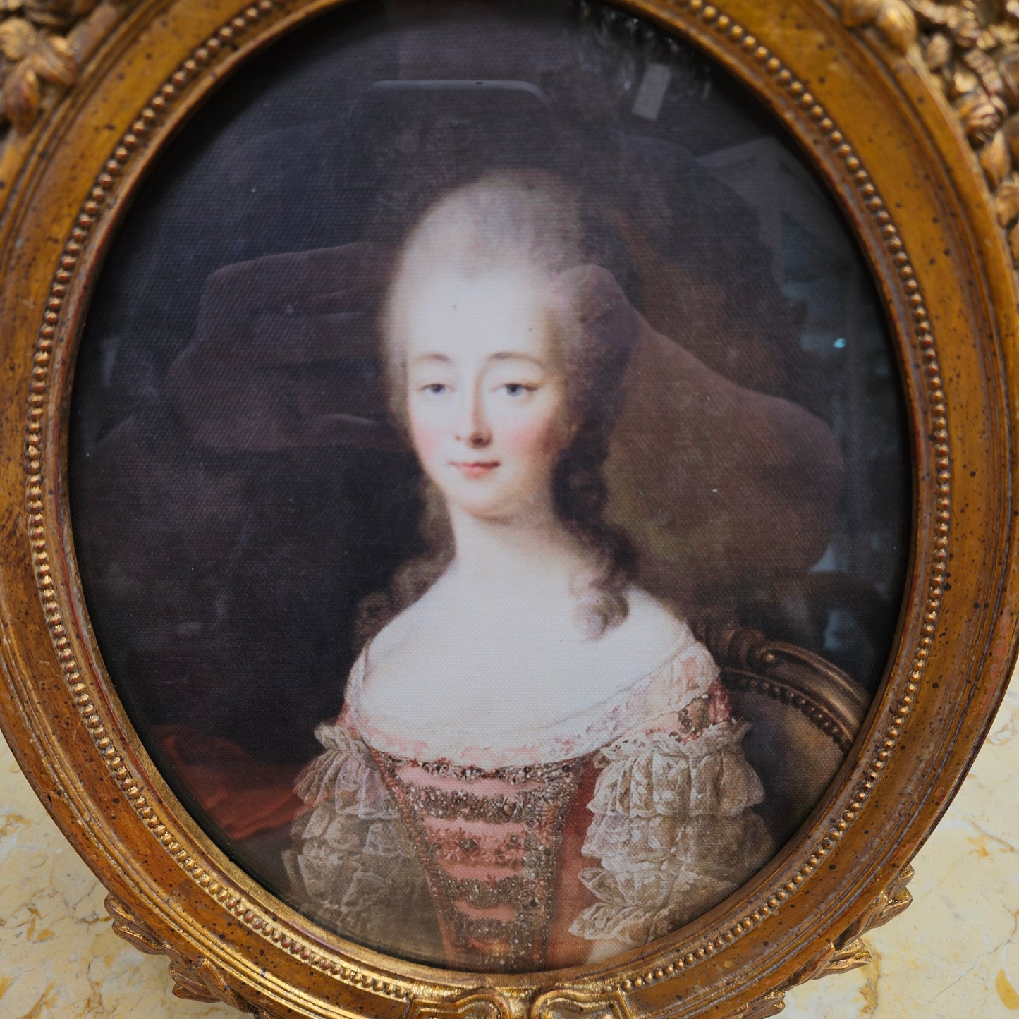 Oval Decorative Framed Period Print