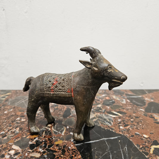 Vintage Bronze Goat Statue