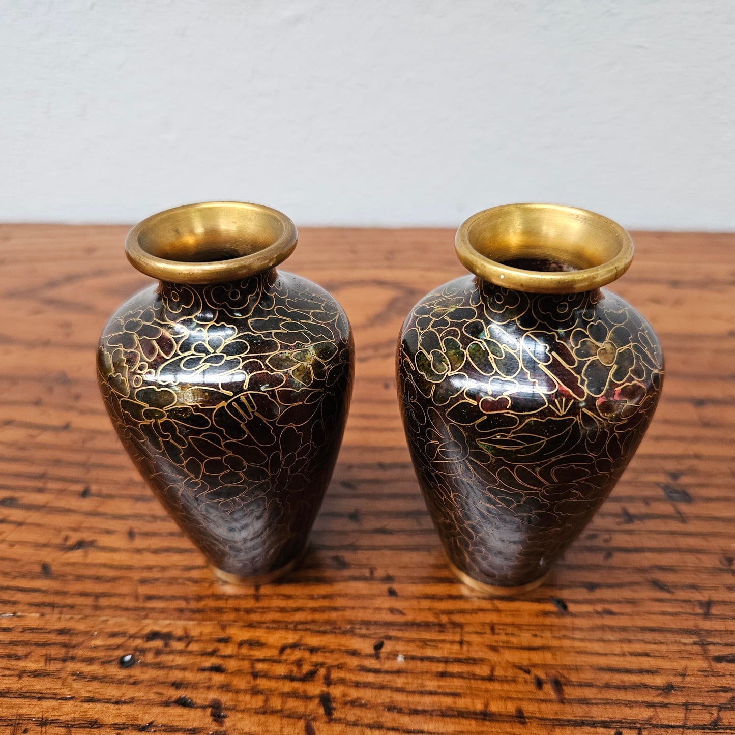 Pair of Miniature Cloisonne Vases