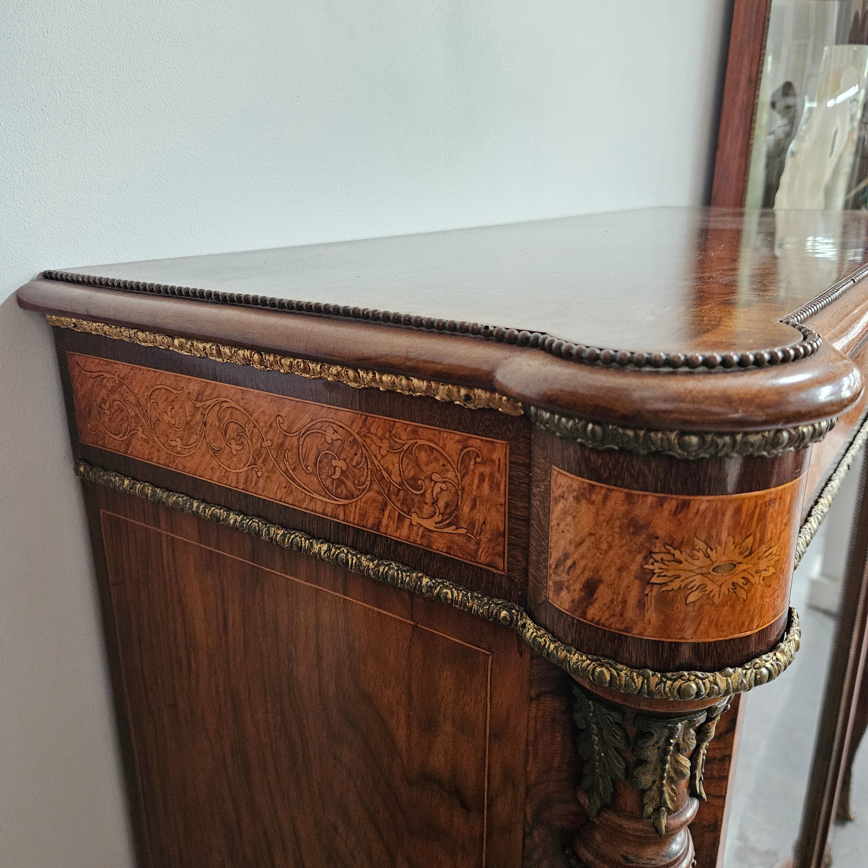 Beautiful Figured Walnut Victorian Inlaid Piers Cabinet | Antique & Vintage | Moonee Ponds Antiques | Australia Wide Delivery