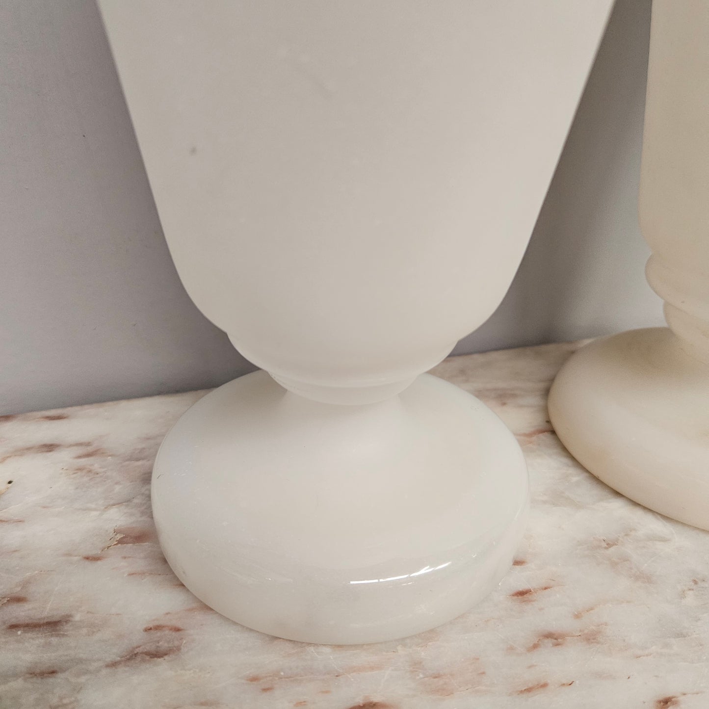 Pair of Victorian Opaline Glass Vases