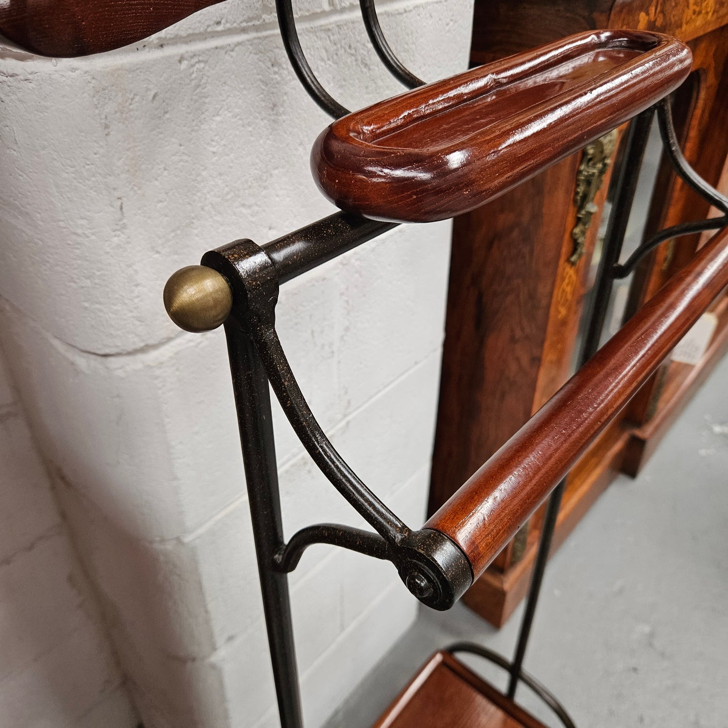 Impressive Cast Iron & Wooden Valet Stand