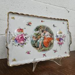 Antique Victorian China Tray