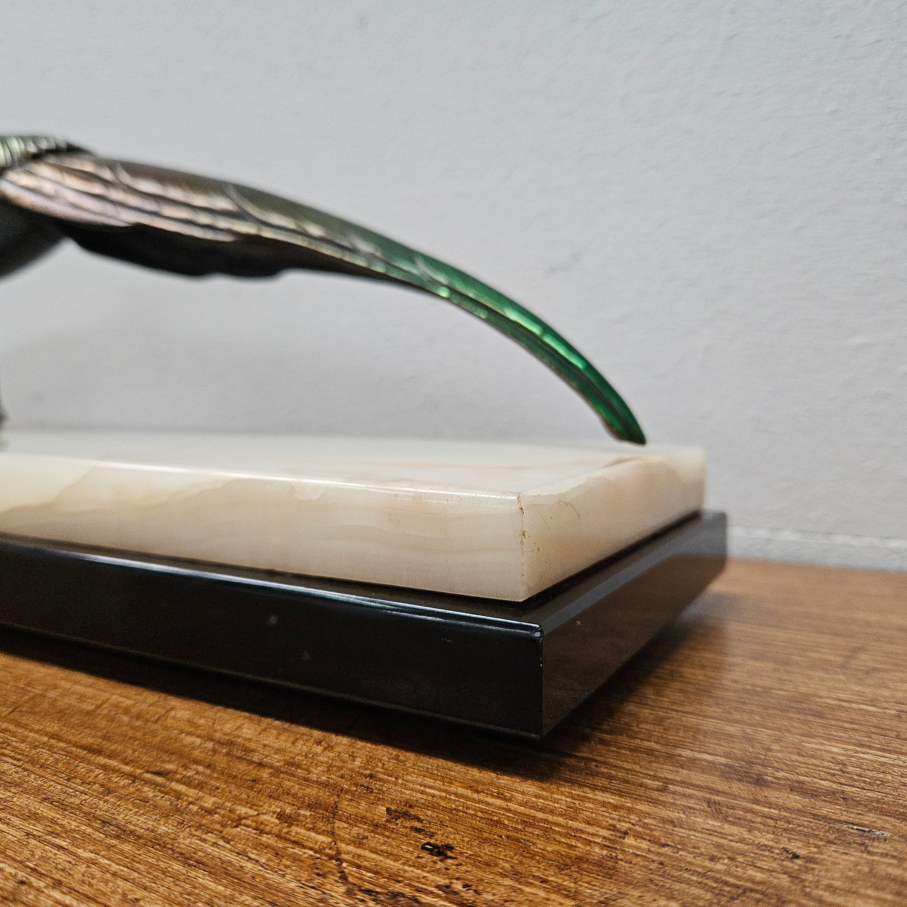 French Art Deco Pair Of Spelter Pheasants On A Marble Plinth | Antique & Vintage | Moonee Ponds Antiques | Australia Wide Delivery