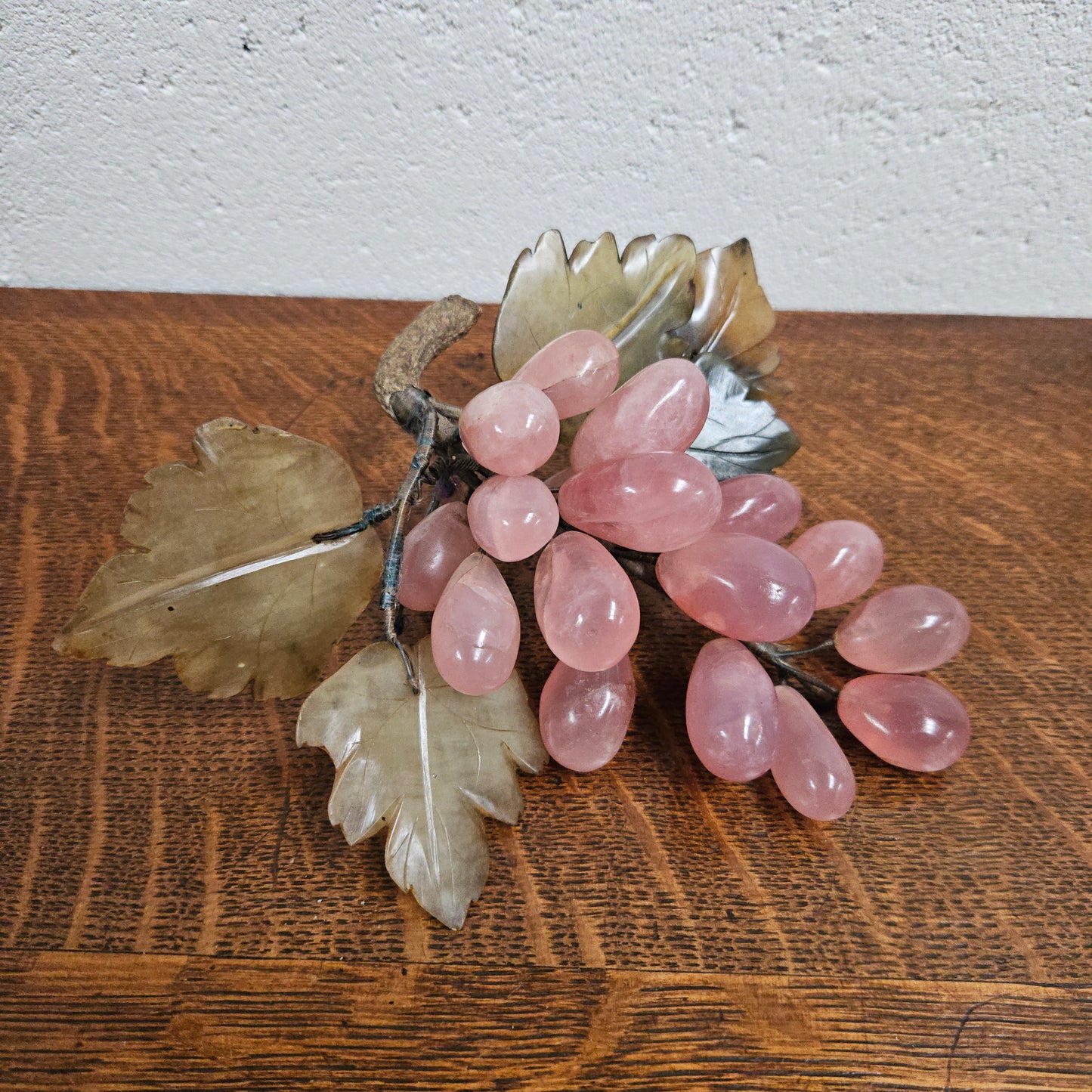 Vintage Chinese Rose Quartz Bunch of Grapes