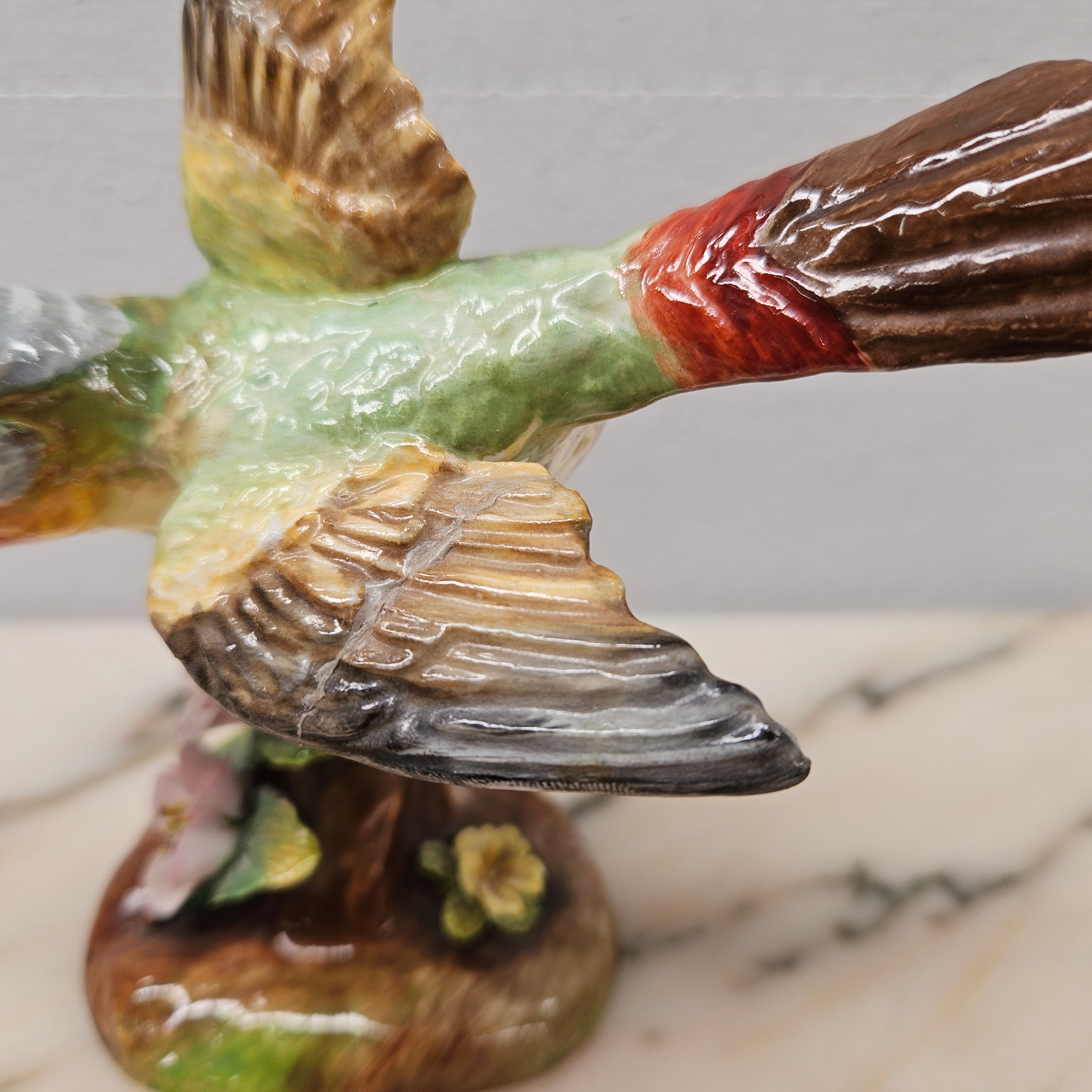 Finch Bird Figurine Crown Staffordshire Signed J T Jones | Antique & Vintage | Moonee Ponds Antiques | Australia Wide Delivery