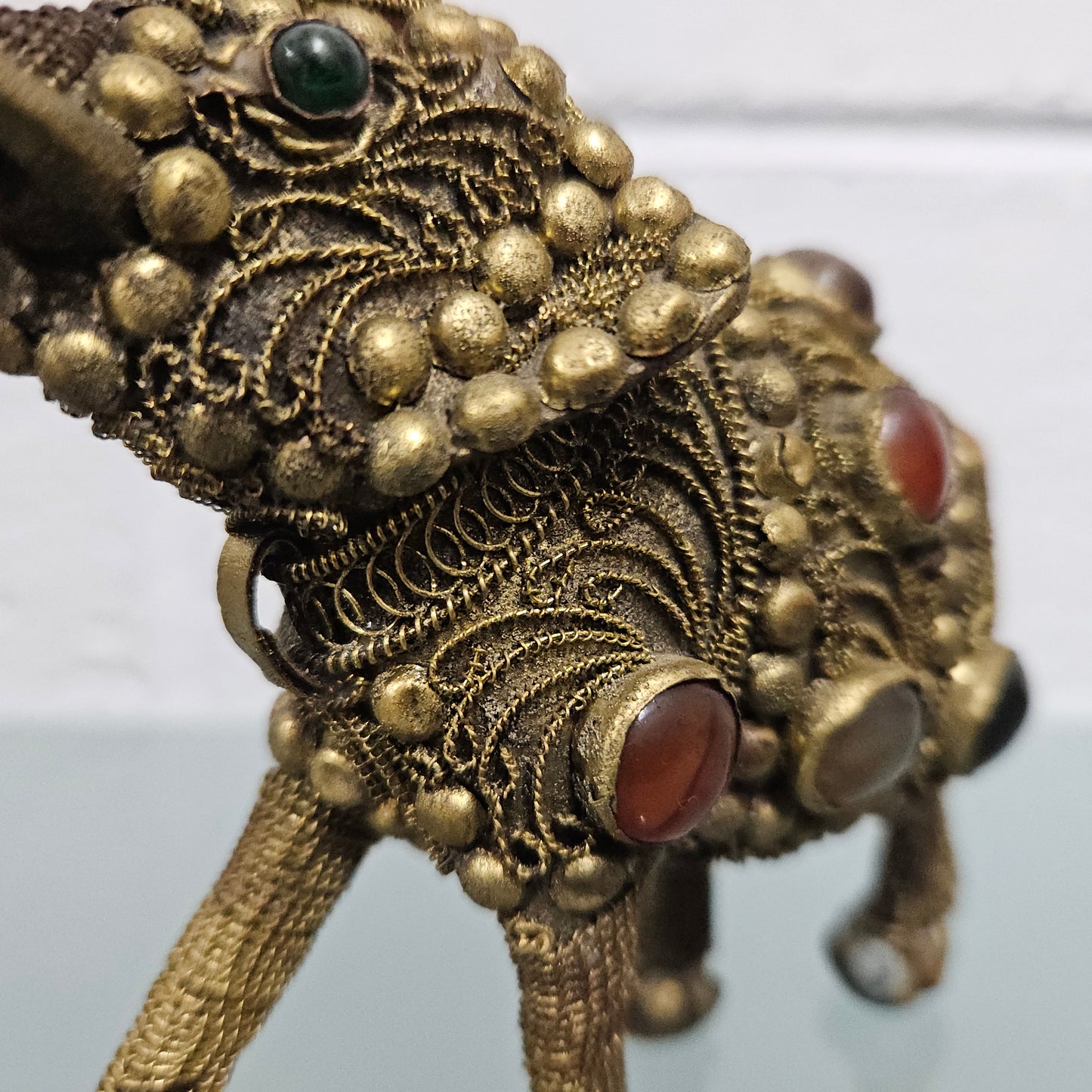 Bronze, Agate, Brass Ceremonial Elephant