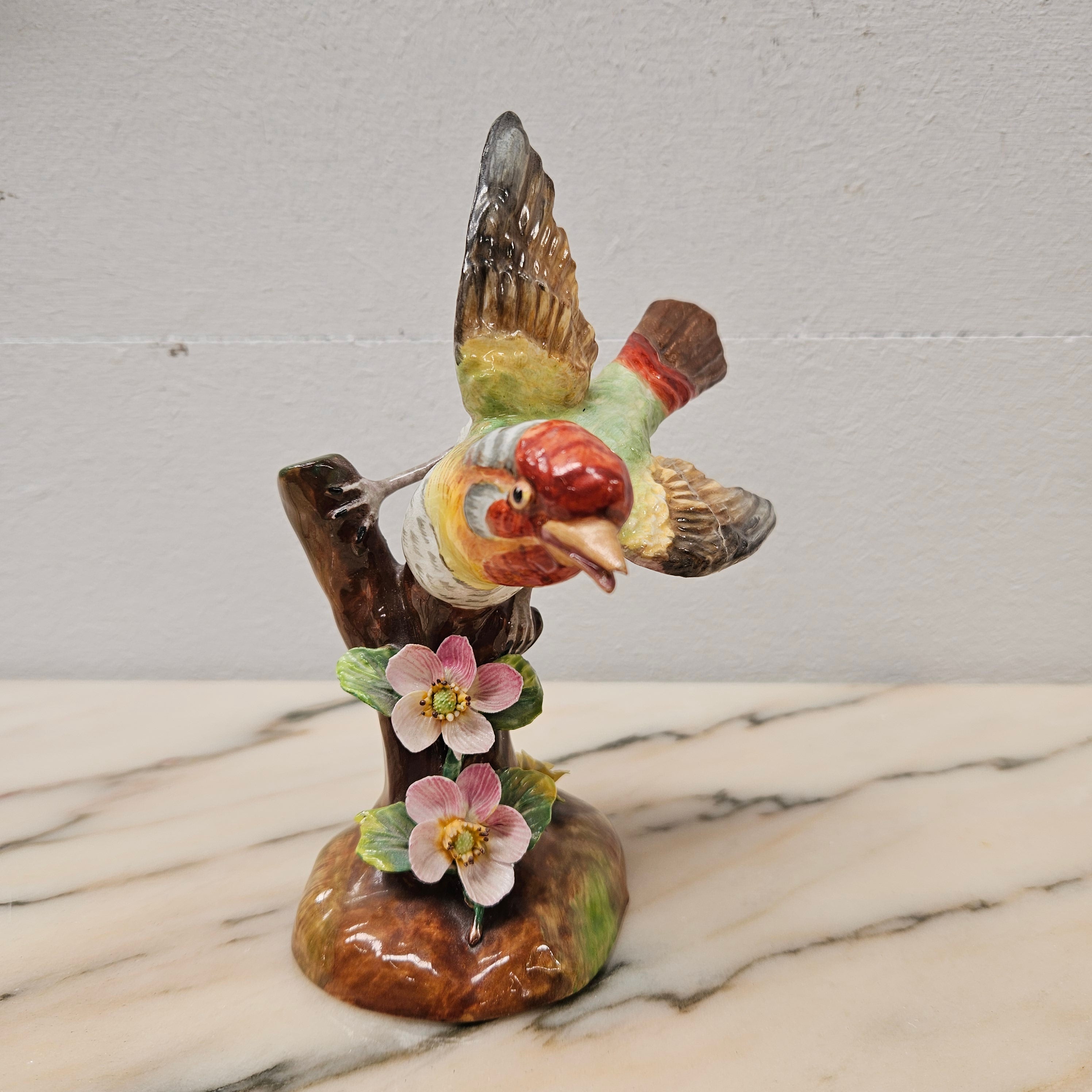 Finch Bird Figurine Crown Staffordshire Signed J T Jones | Antique & Vintage | Moonee Ponds Antiques | Australia Wide Delivery