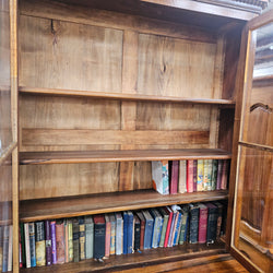 19th Century French Figured Walnut Two Door Bookcase Secretaire | Antique & Vintage | Moonee Ponds Antiques | Australia Wide Delivery