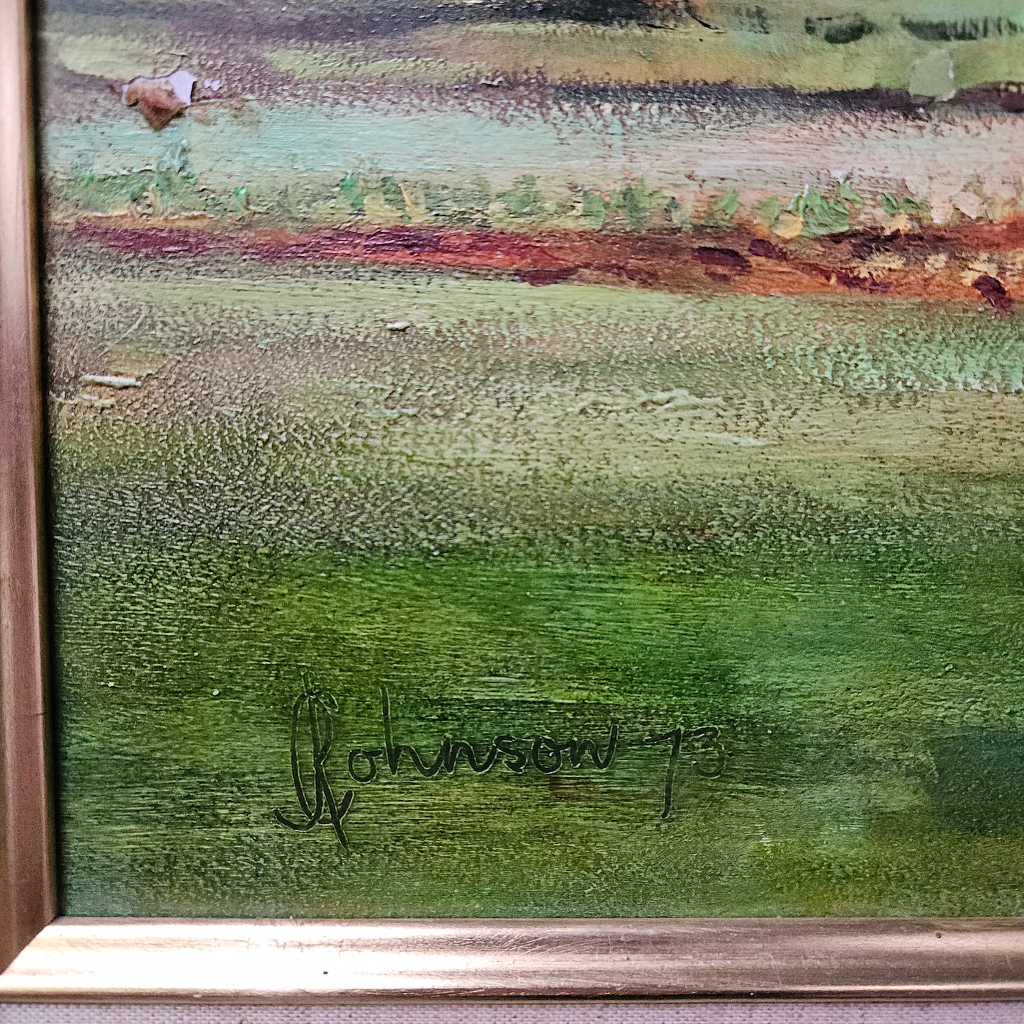 C.R Johnson Framed Oil on Board Painting