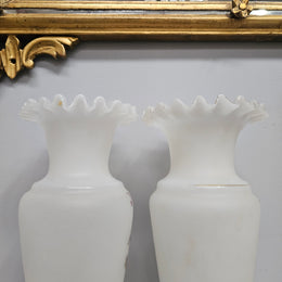 Pair of Victorian Opaline Glass Vases