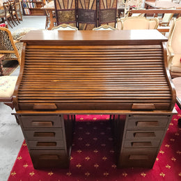 Edwardian Oak Roll Top Desk