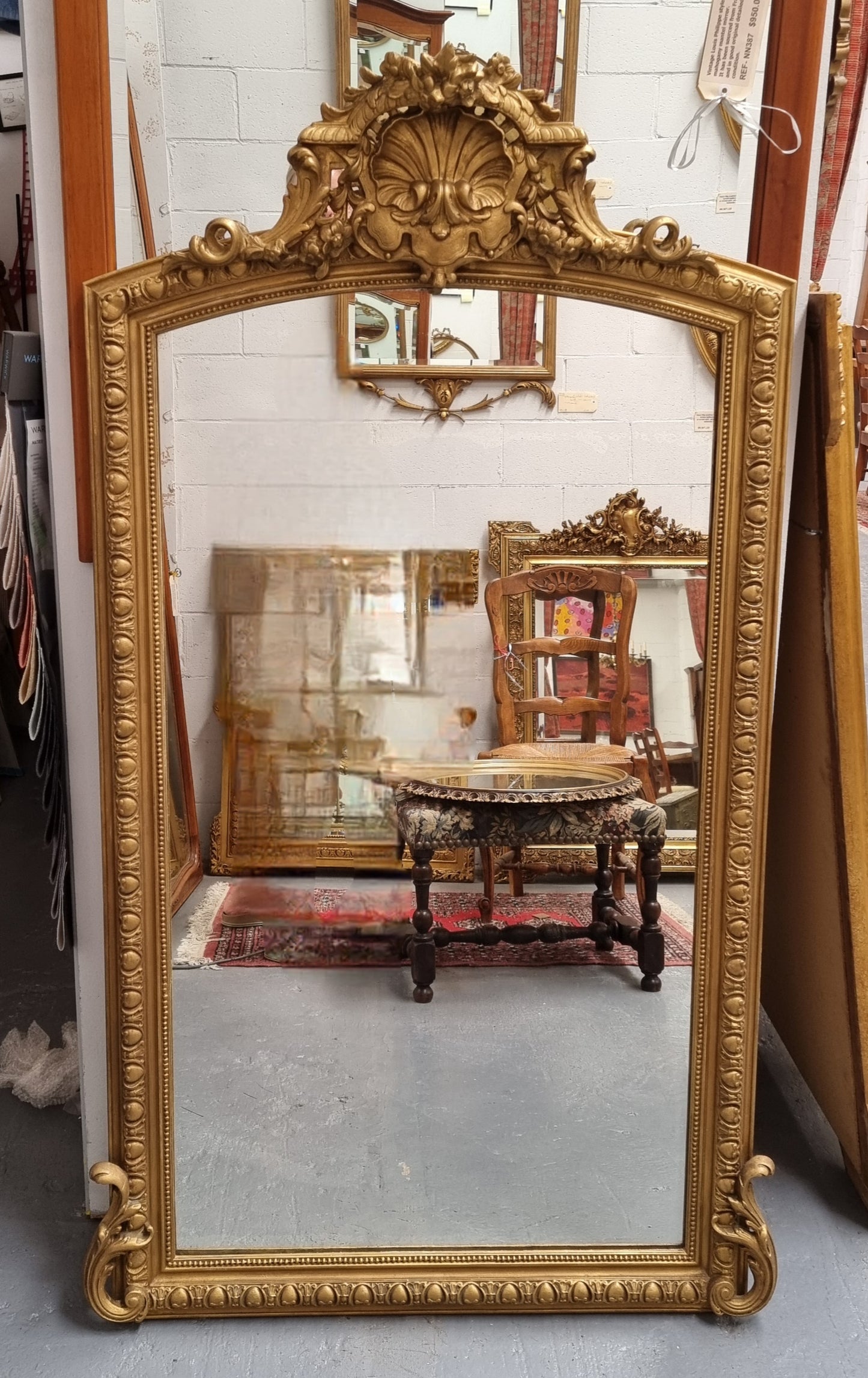 Stunning Antique Louis XV Style Mantle Mirror