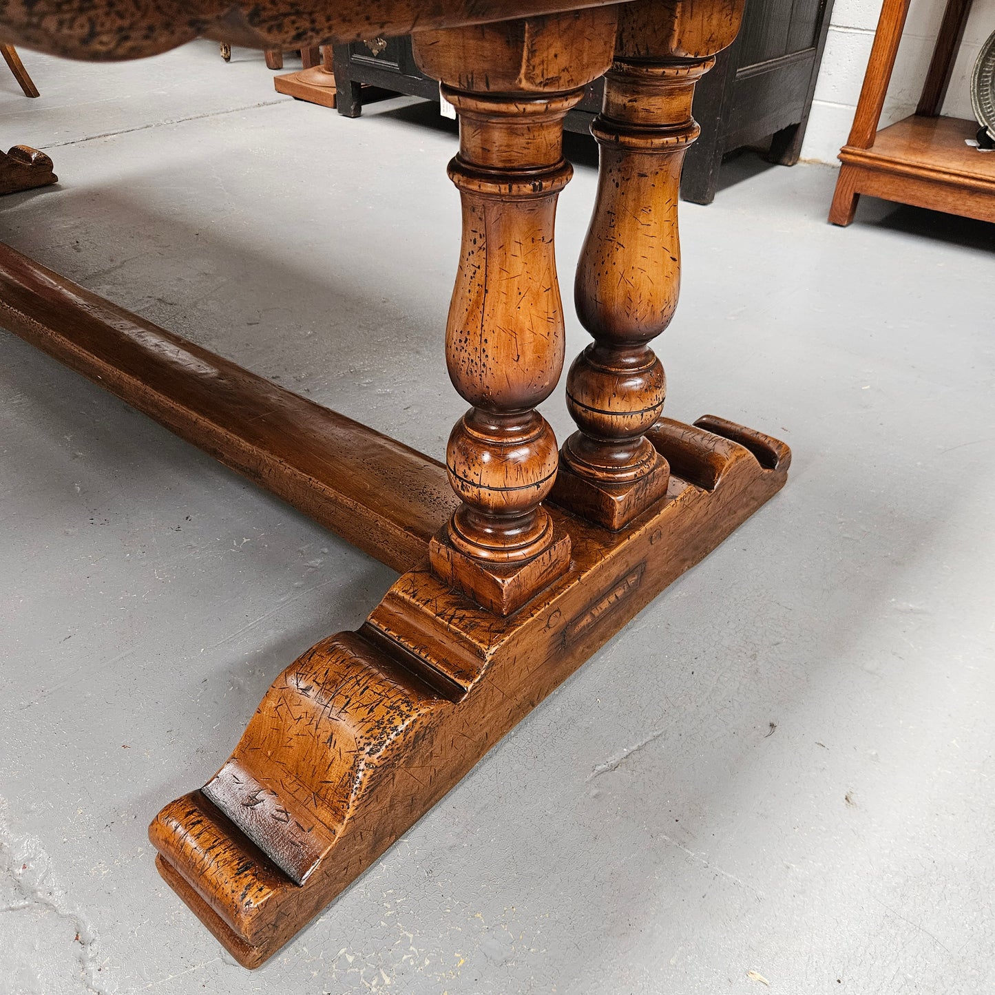 French Elm Farmhouse Style Dining Table