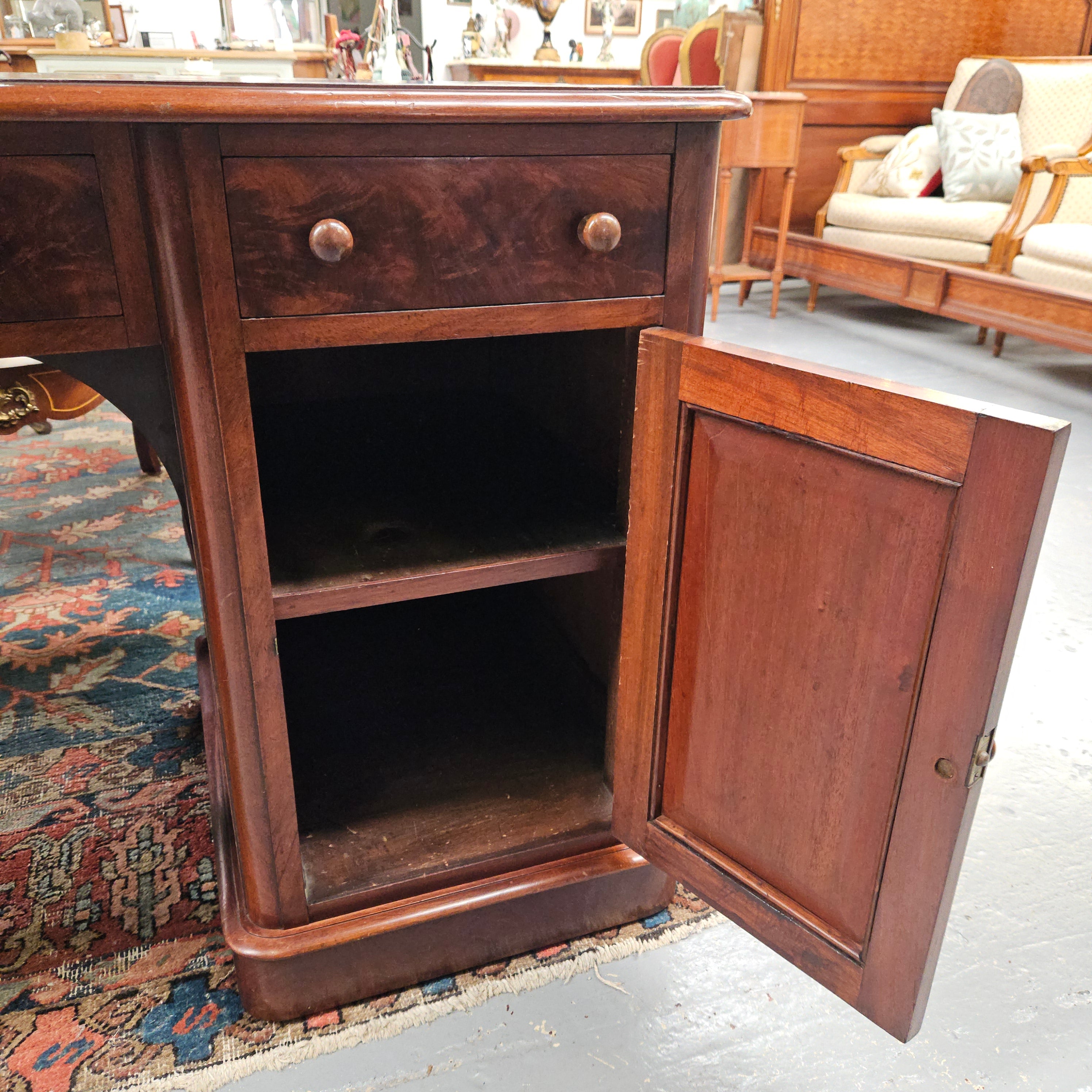 Mid Victorian Leather Top Mahogany Desk | Antique & Vintage | Moonee Ponds Antiques | Australia Wide Delivery