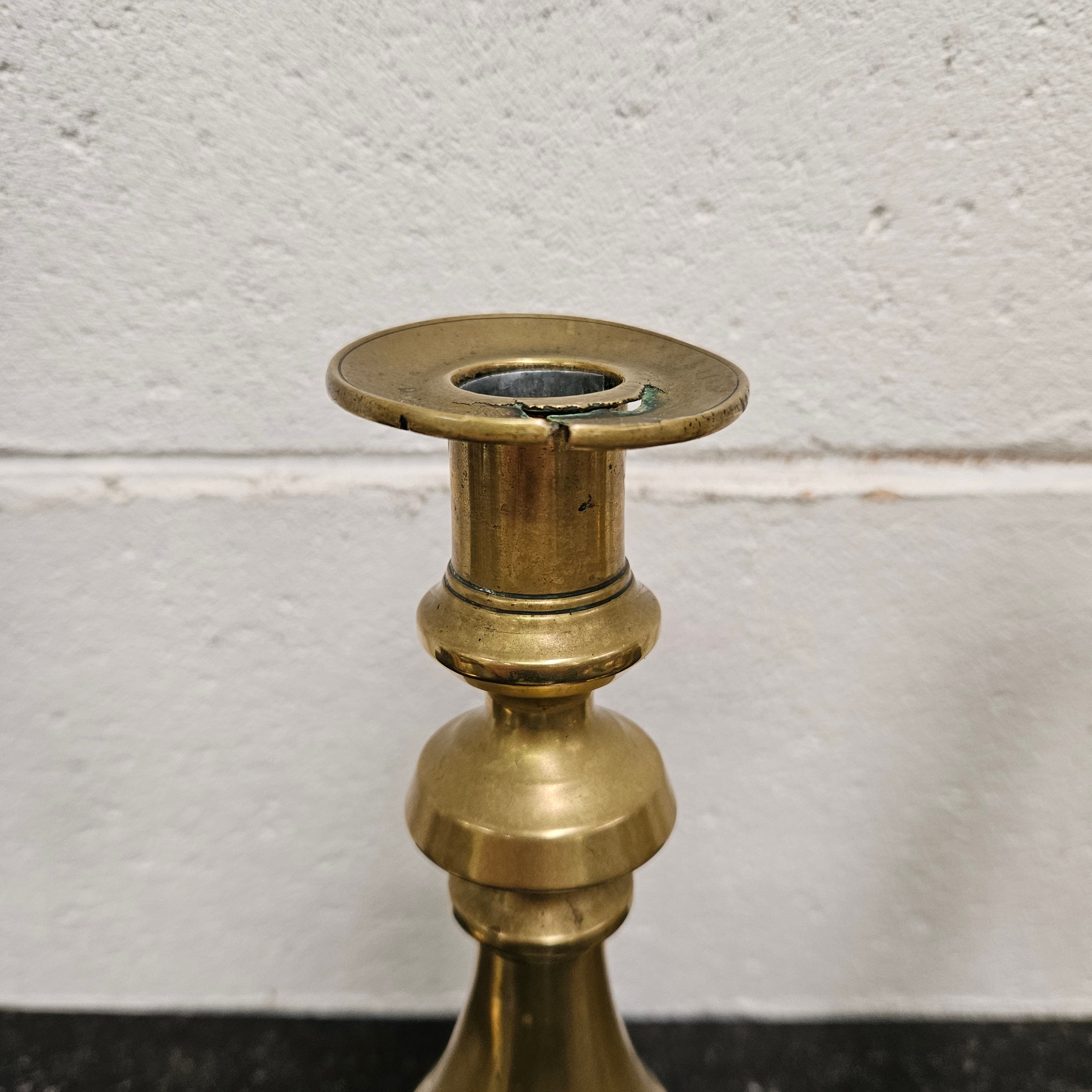 Pair of Mid 19th Century English Brass Candlesticks | Antique & Vintage | Moonee Ponds Antiques | Australia Wide Delivery
