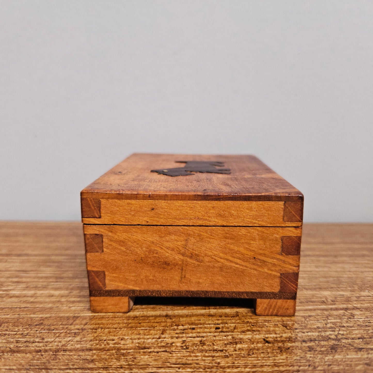 Vintage Scottie Dog Wooden Trinket Box