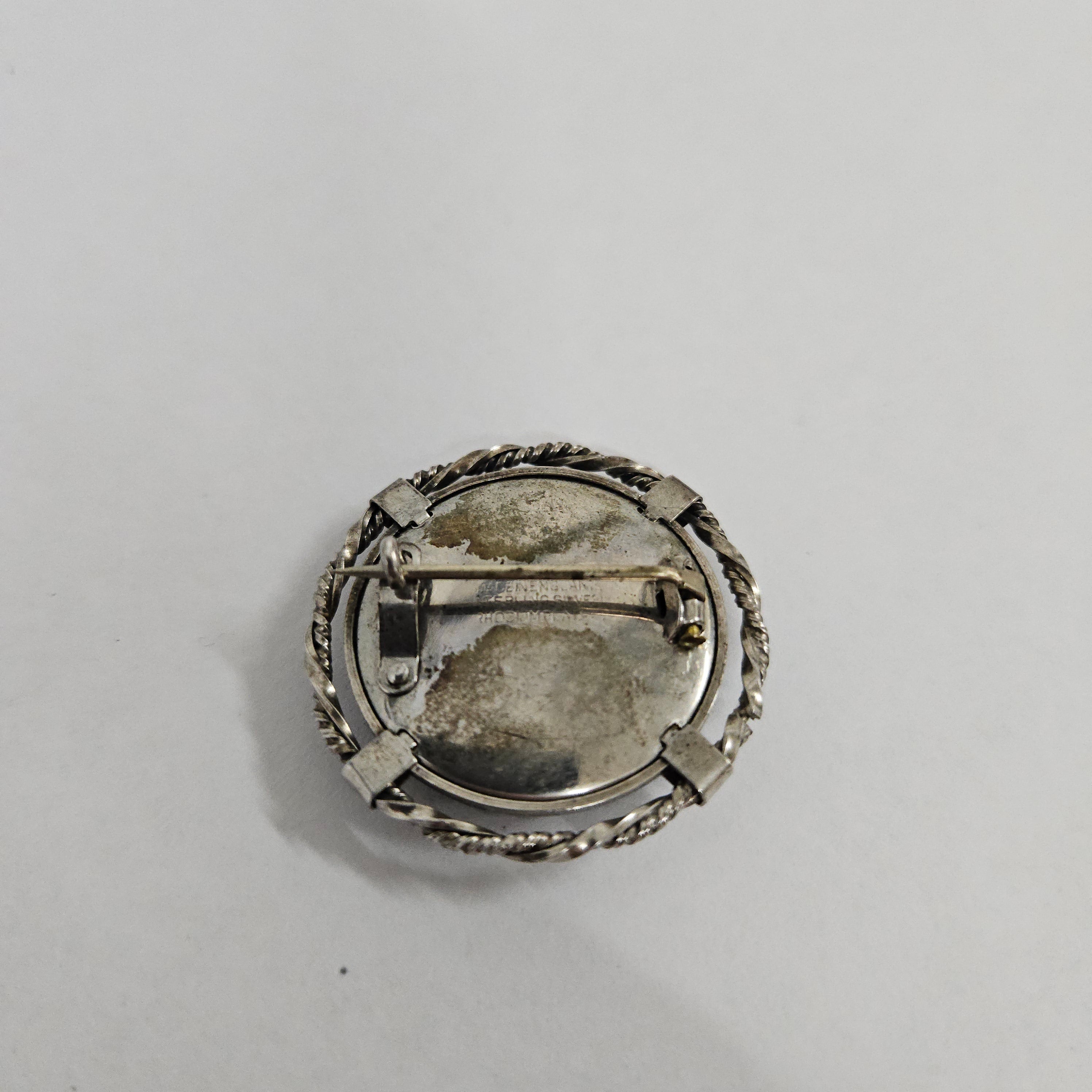 Hand Painted Sterling Silver Vintage Brooch | Antique & Vintage | Moonee Ponds Antiques | Australia Wide Delivery