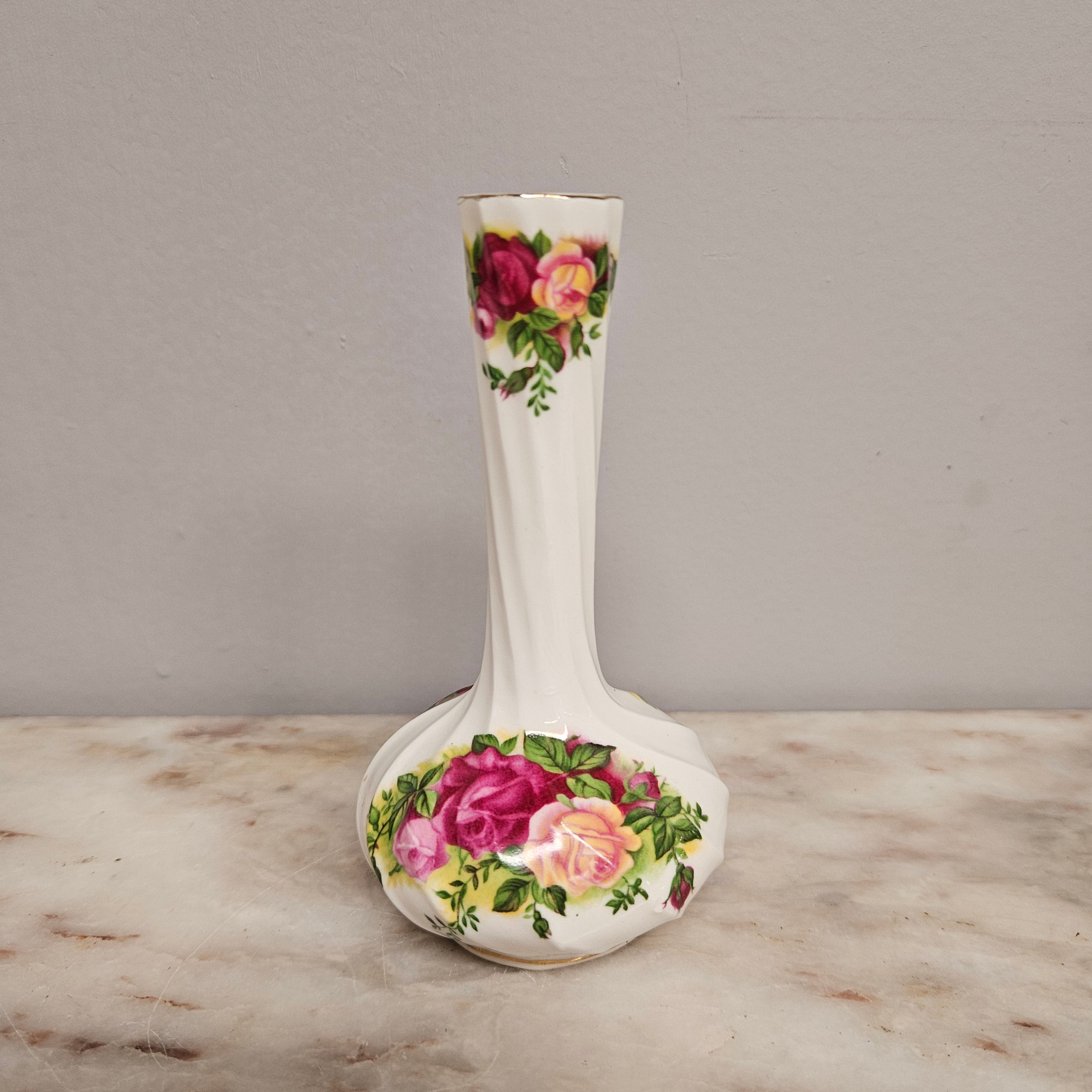 Vintage Roses Narrow Neck Vase | Antique & Vintage | Moonee Ponds Antiques | Australia Wide