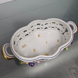 Vintage Servre Style Potpourri Holder With Fruit & Insects