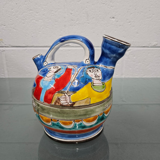 Vintage Signed "Desimone" Hand Painted Pitcher