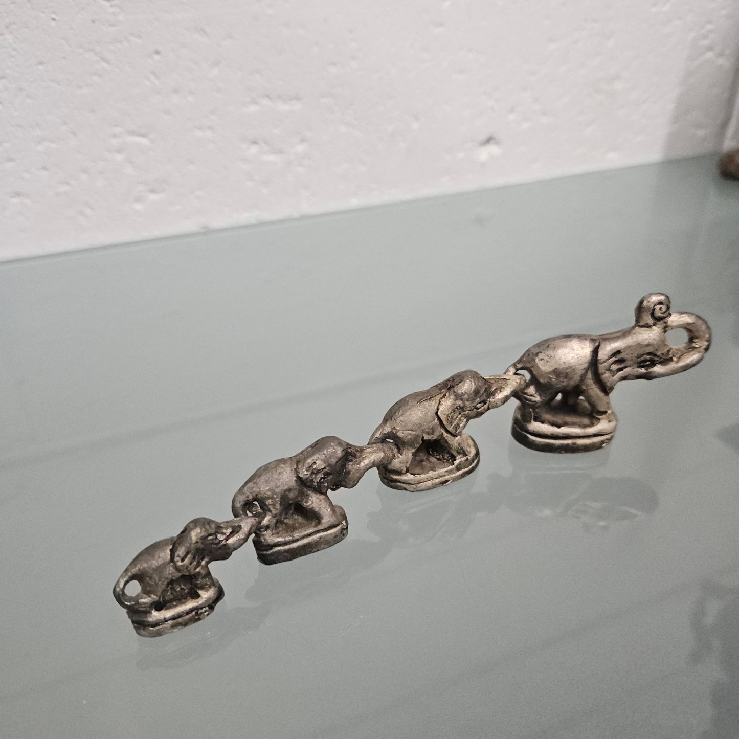 Silvered Bronze Elephant Herd