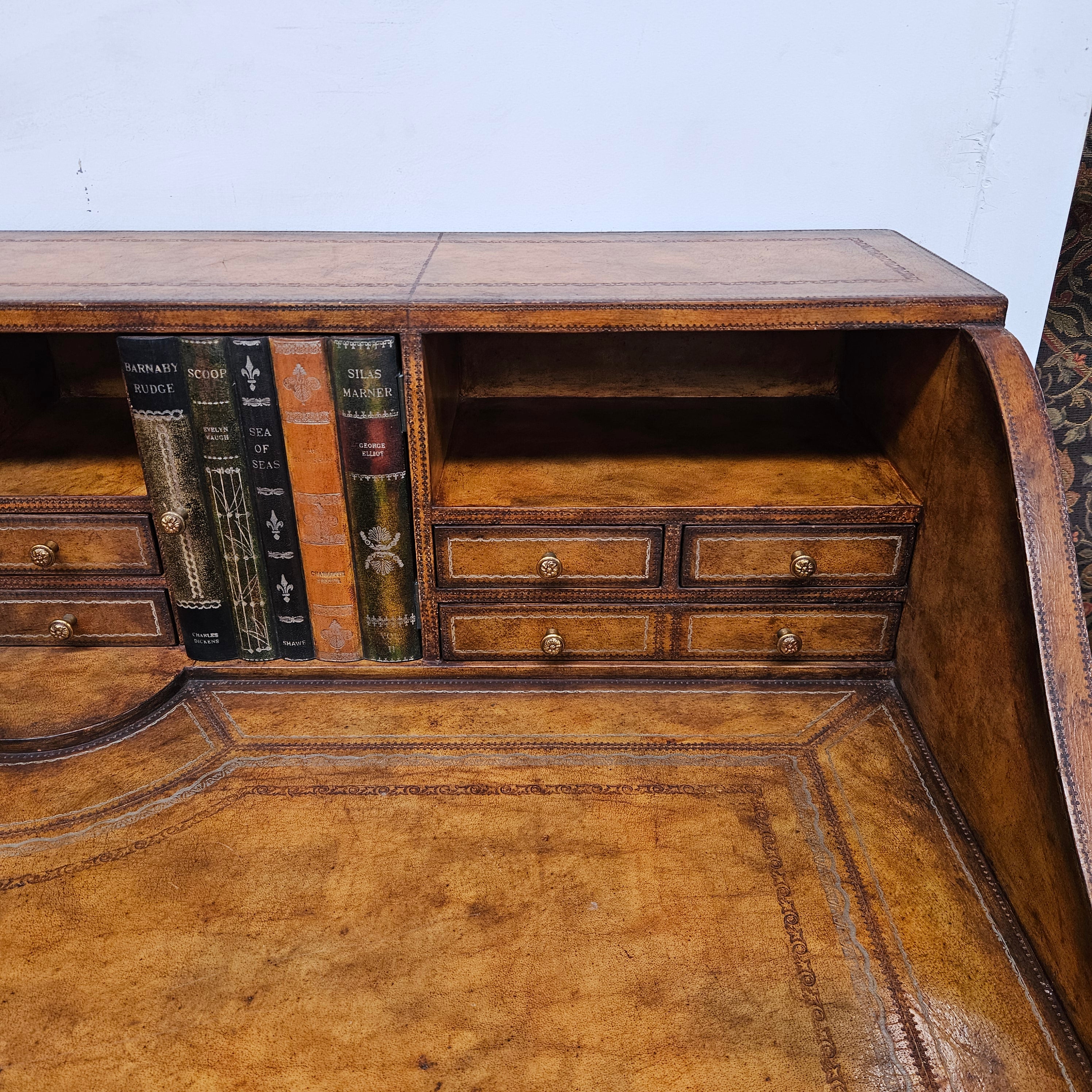 Spanish Empire Style Leather, Iron & Brass Desk | Antique & Vintage | Moonee Ponds Antiques | Australia Wide Delivery