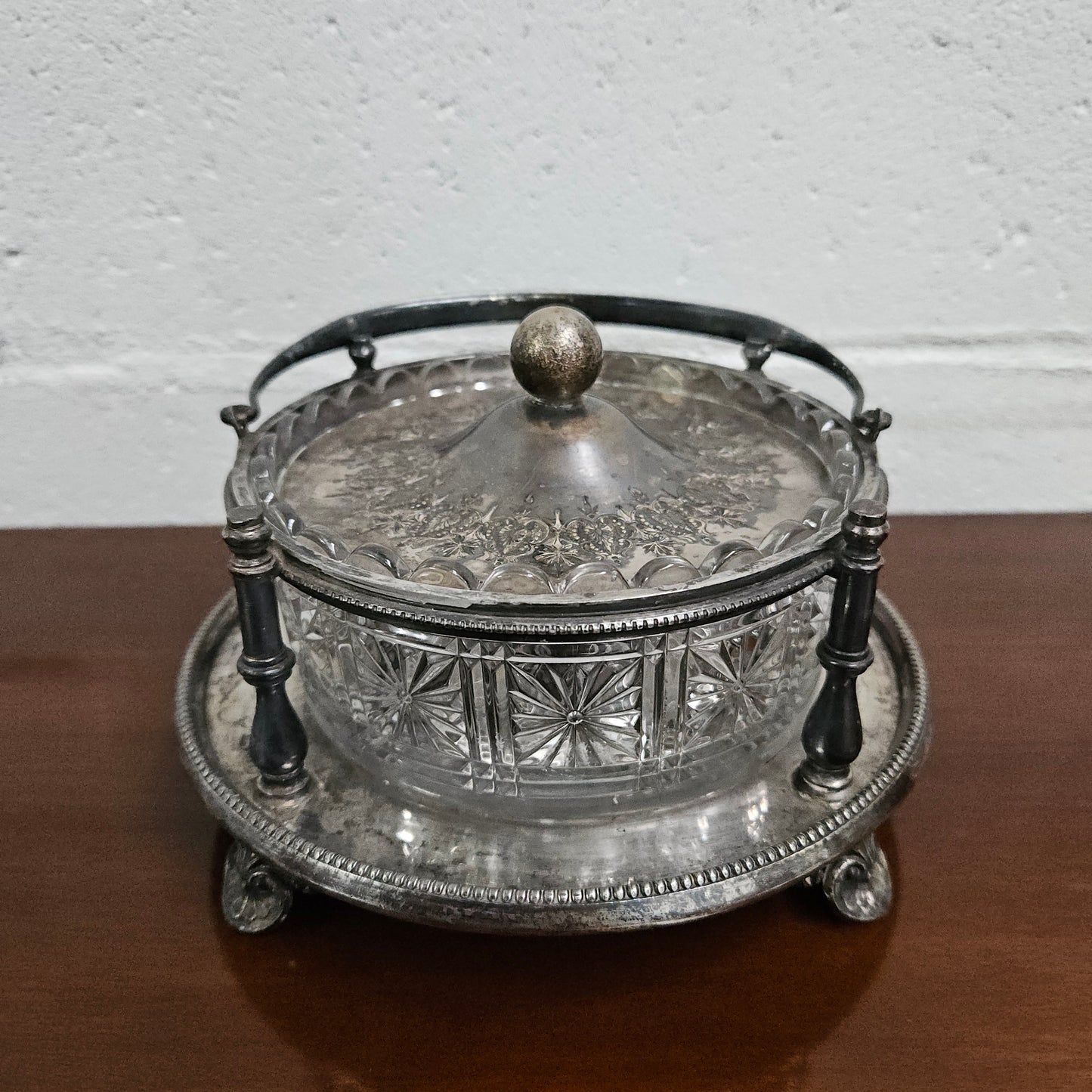 Victorian Walker & Hall Silver & Glass Insert Butter Dish