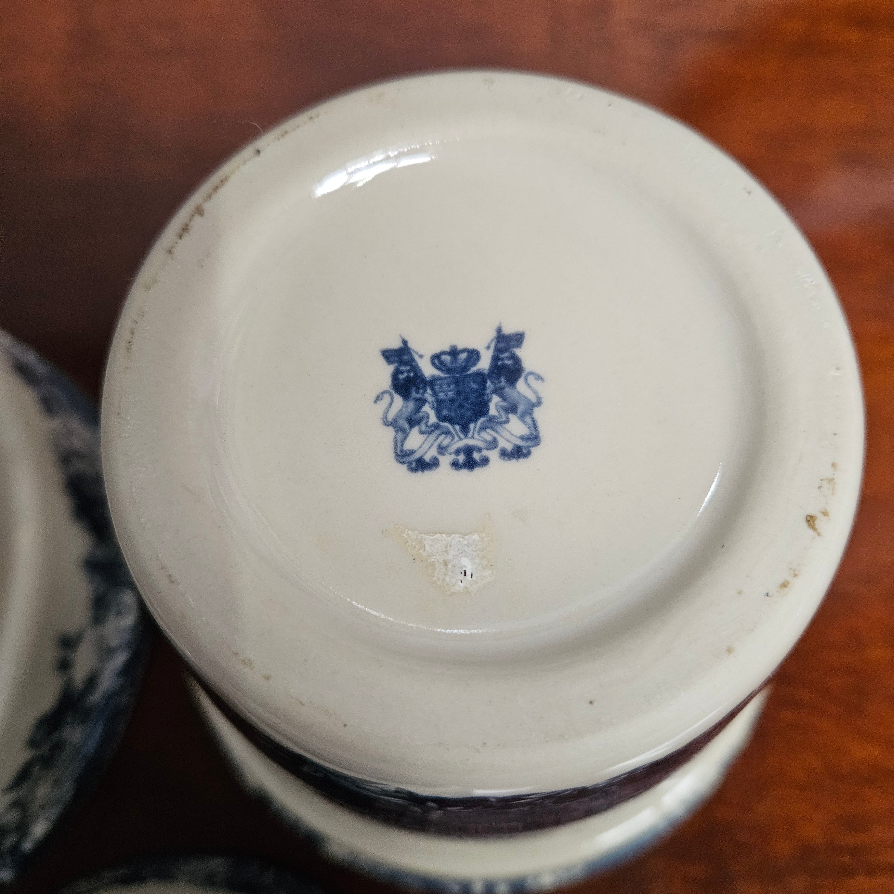 Vintage Set of Three Blue & White Planters