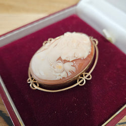 Beautiful Vintage Cameo Set In An Attractive (9 carat) Gold Frame