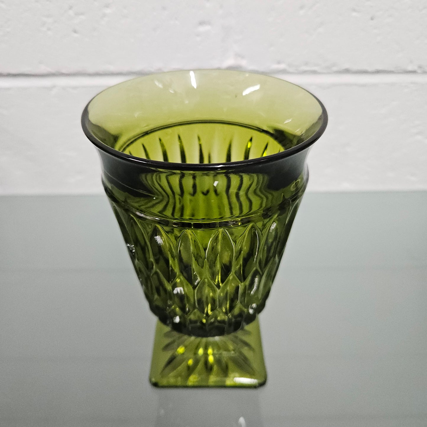 Vintage Green Glass Vase/Boblet