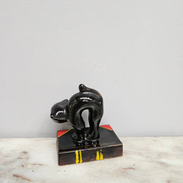 Vintage Cat on Book Ornament