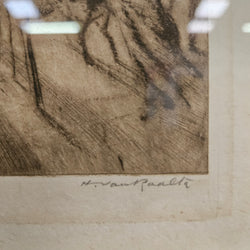 Signed Aquatint Etching Sunrise by Henry Van Raalte | Antique & Vintage | Moonee Ponds Antiques | Australia Wide Delivery