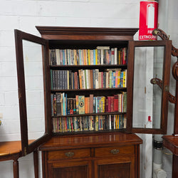 Compact Edwardian Walnut Bookcase, | Antique & Vintage | Moonee Ponds Antiques | Australia Wide Delivery