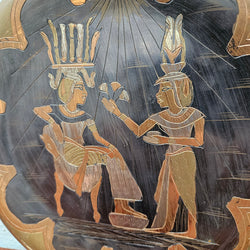 Vintage Egyptian Inlaid Metal Plaque