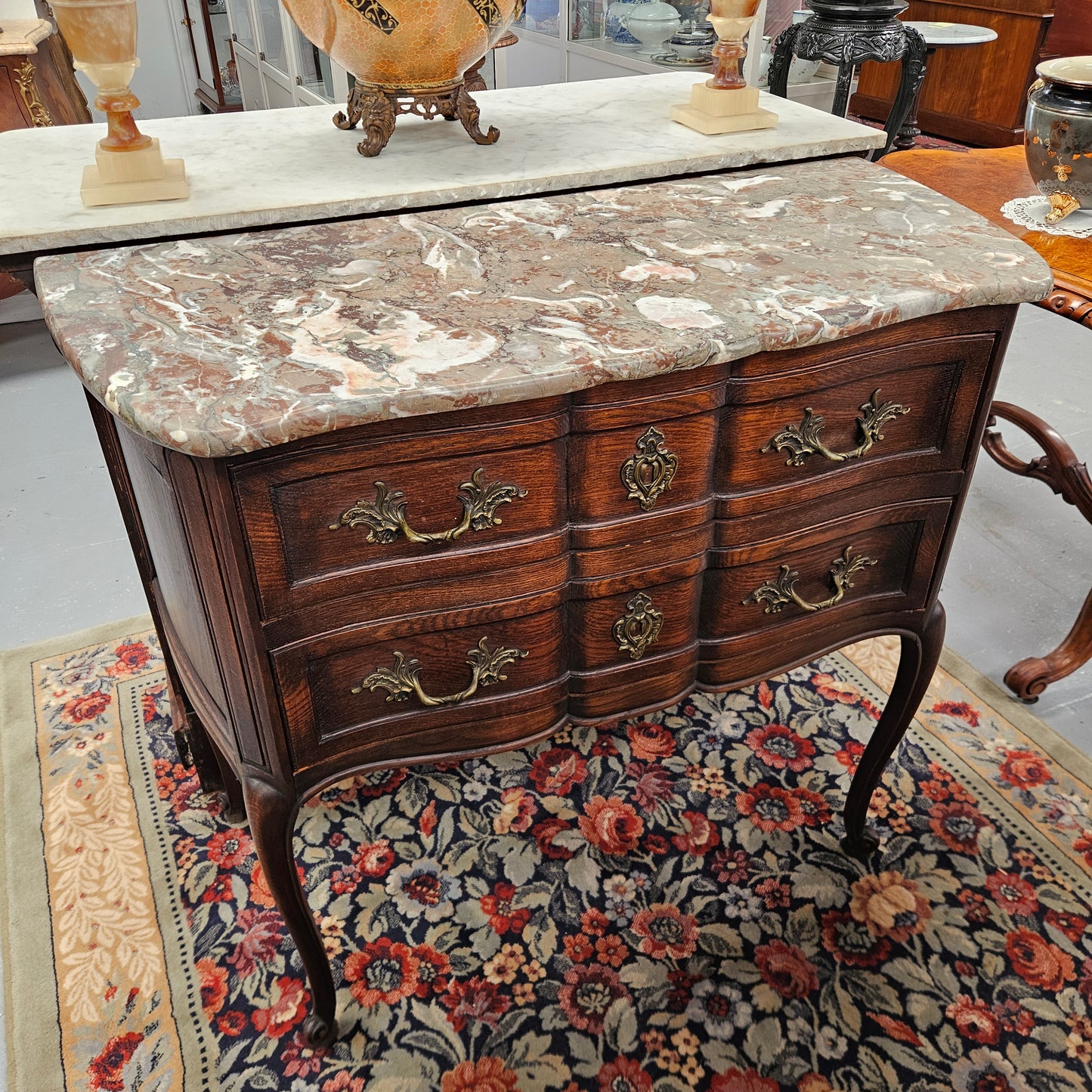 Louis XVth Marble Topped Commode Circ: 1920's