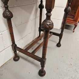 Period Oak Side Table With Drawer